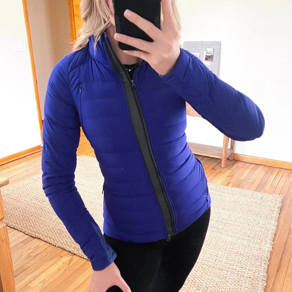 Lululemon Purple Down Quilted Full Zip Athletic Athleisure Winter Puffer Coat 4 - Picture 1 of 15
